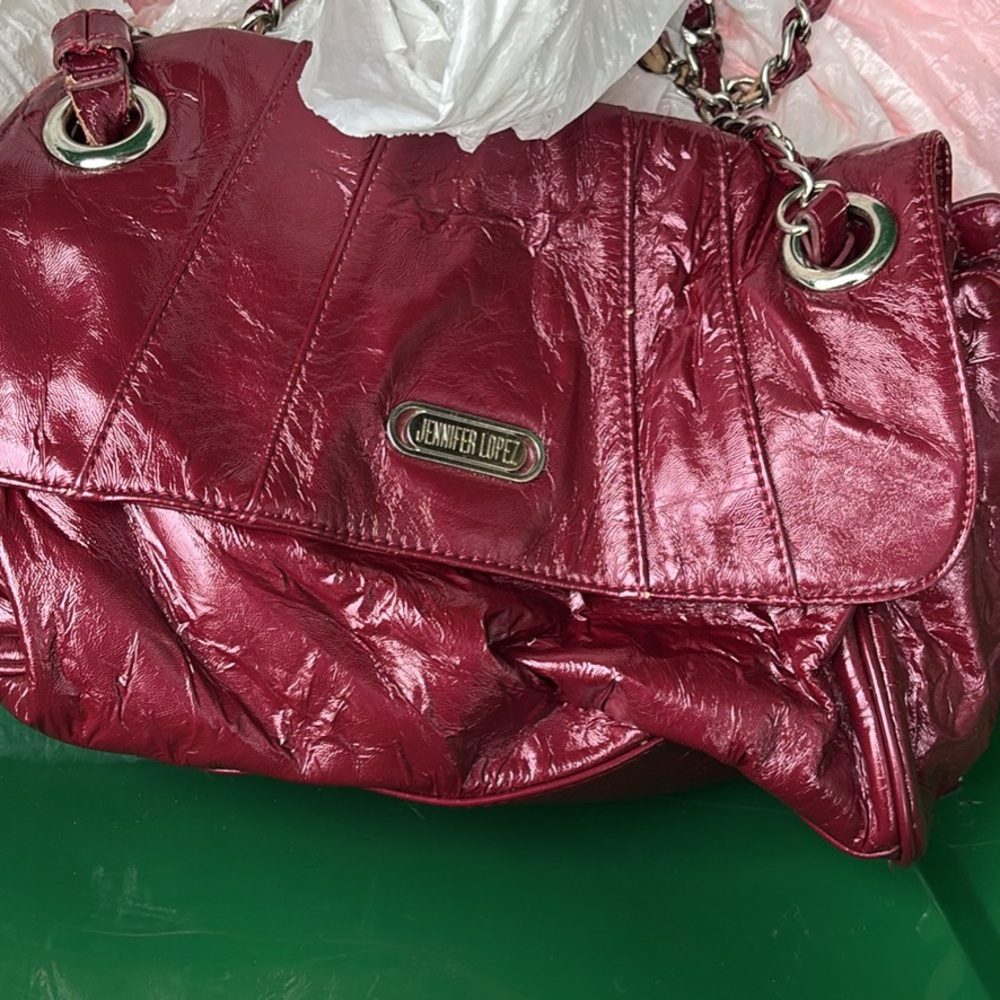 Jennifer Lopez Metallic Burgundy Bag